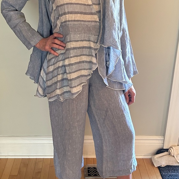 Marilu Moda Italian linen, layered pants suit, very flowy and relaxed fit - Picture 7 of 8